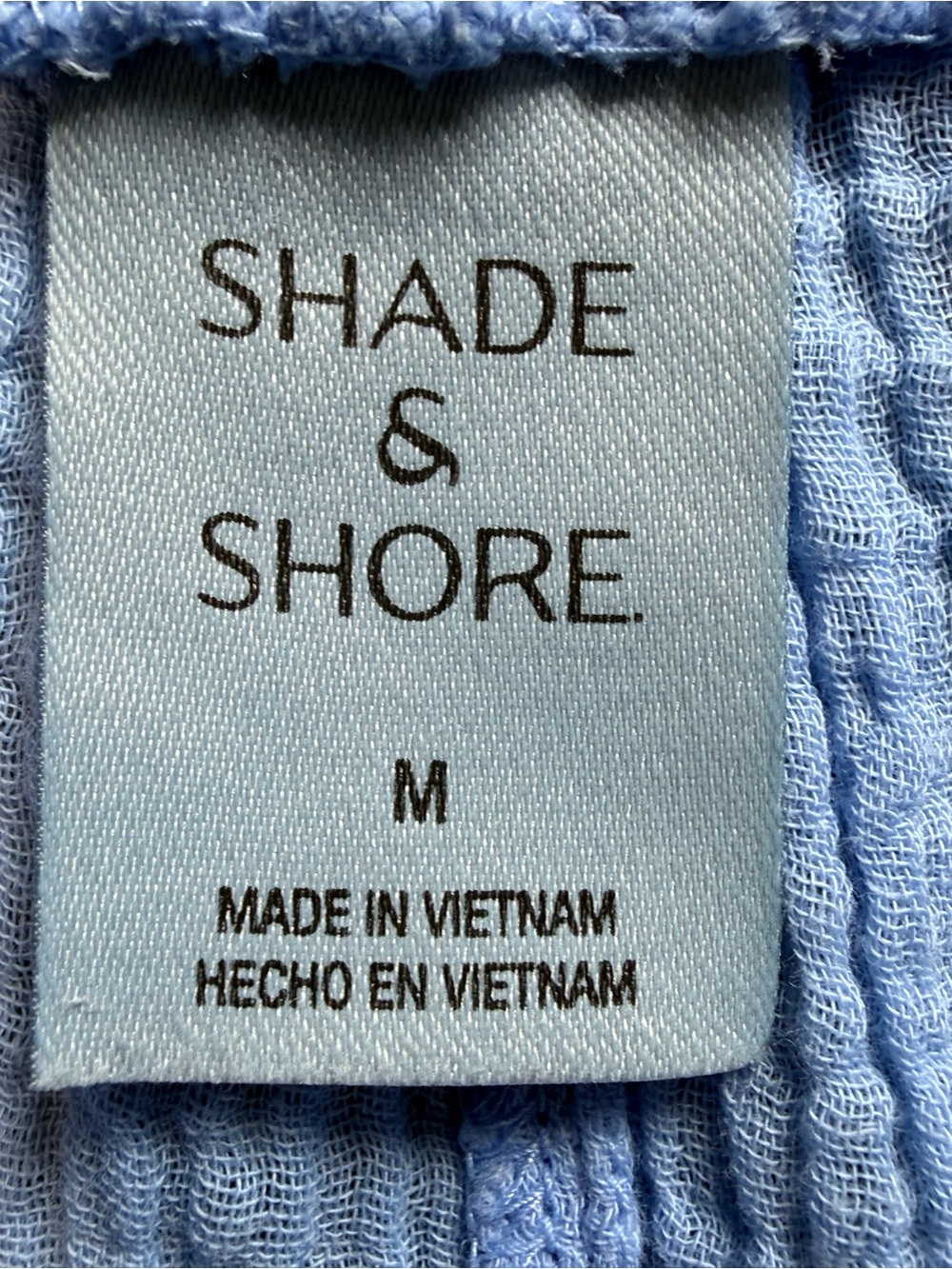 Shade & Shore Powder Sky Gauze Wide Leg Beach Pants Medium Cotton Pull-On - Picture 6 of 9
